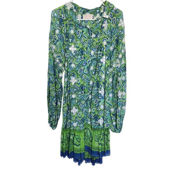 MISS JUNE Bohemian Paisley Embroidered Dress One Size Resortwear Beach Vacation - Picture 1 of 9